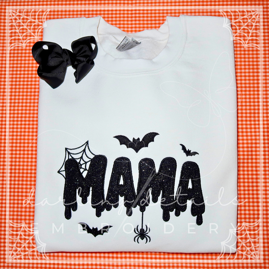 Halloween Mama Glitter Appliqué Sweatshirt