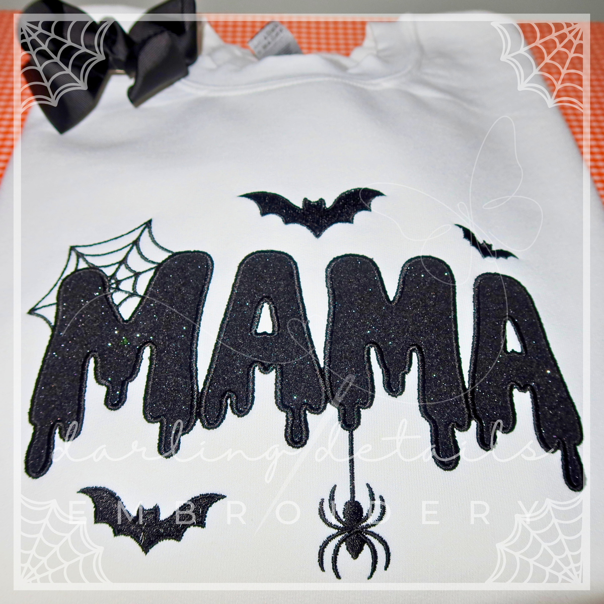 Halloween Mama Glitter Appliqué Sweatshirt