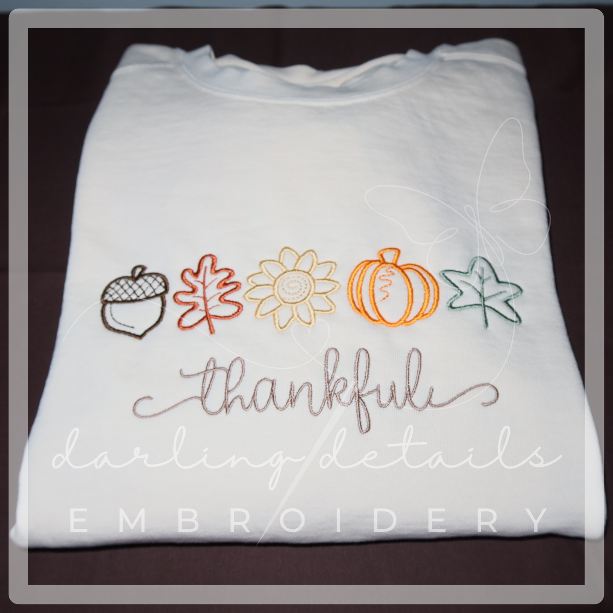 Personalized Fall Embroidered Comfort Colors Crewneck