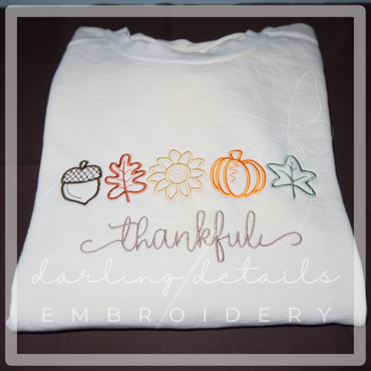 Personalized Fall Embroidered Comfort Colors Crewneck