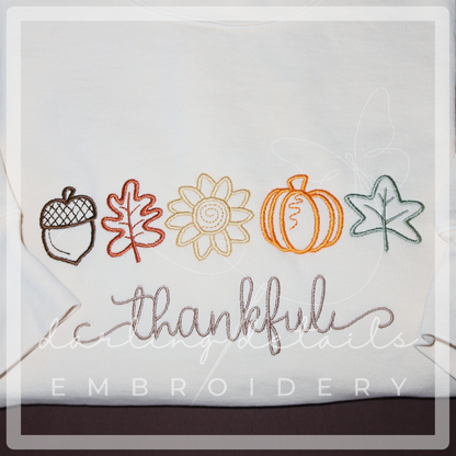 Personalized Fall Embroidered Comfort Colors Crewneck