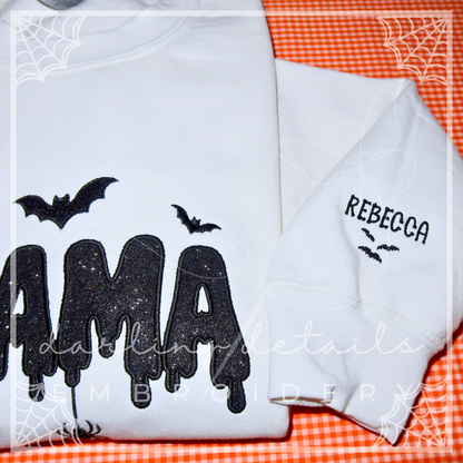 Halloween Mama Glitter Appliqué Sweatshirt