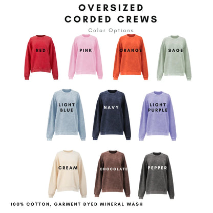 Oversized Mama Chain Stitch Corded Crewneck Sweatshirt