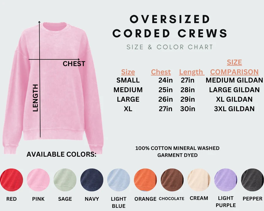 Oversized Mama Chain Stitch Corded Crewneck Sweatshirt