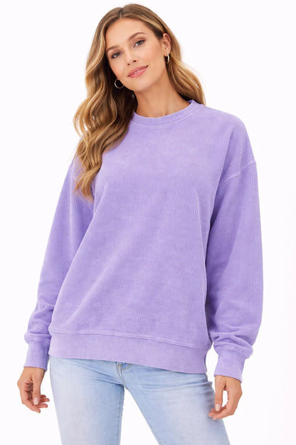 Oversized Mama Chain Stitch Corded Crewneck Sweatshirt